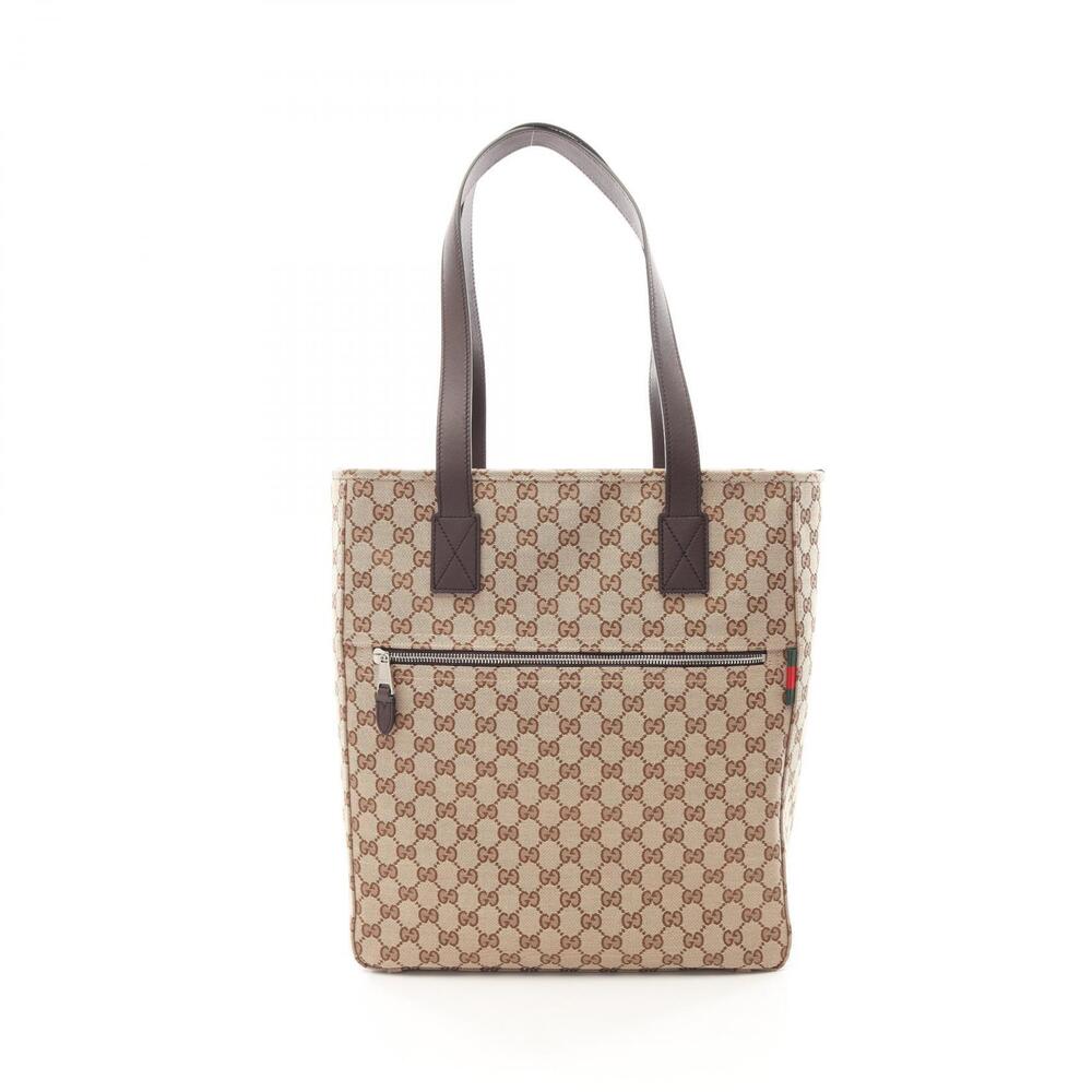 Gucci Neo GG Canvas Tote Bag Leather Beige Brown